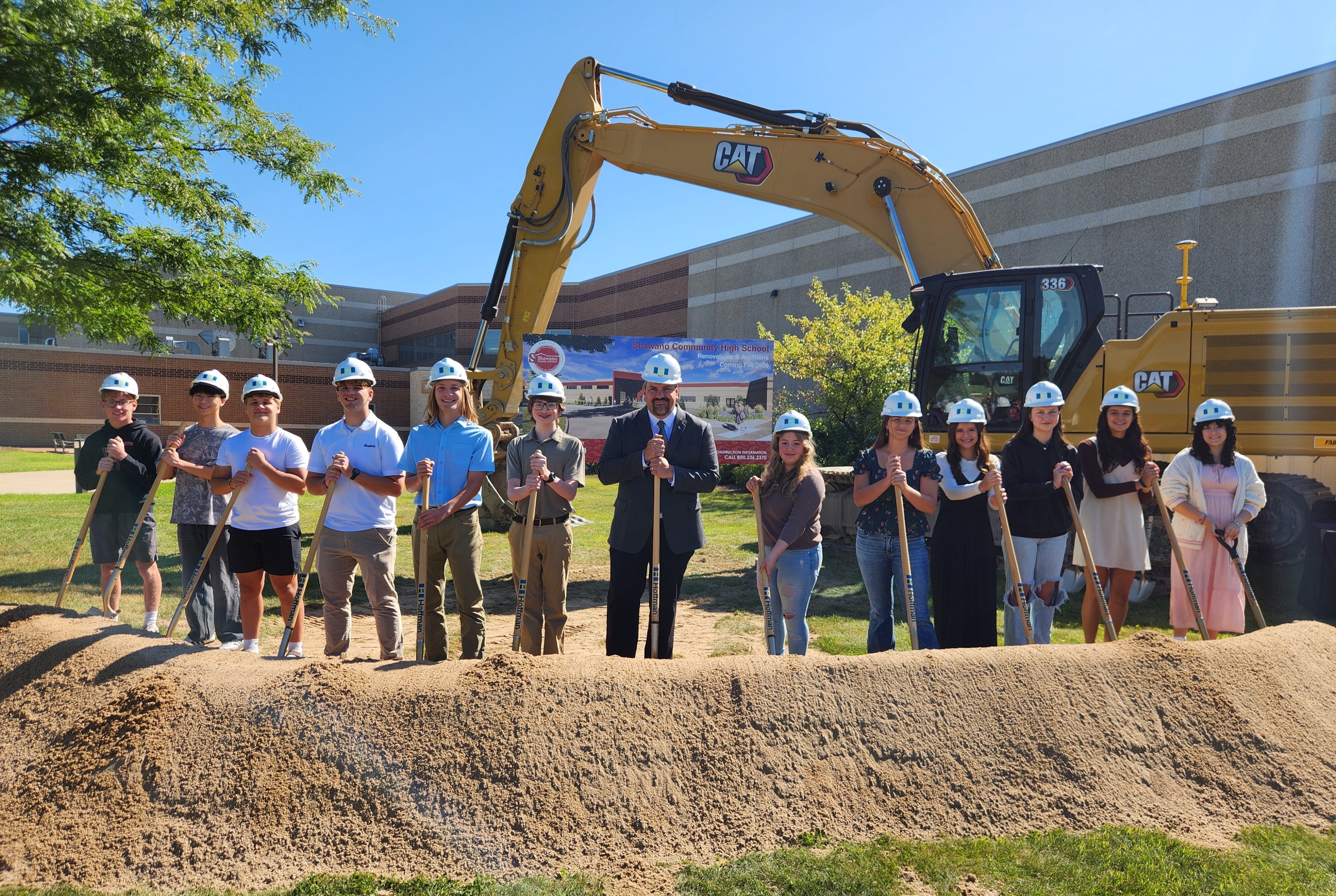 Students Pose During the Groundbreaking